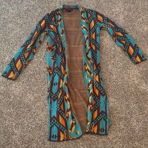 Rock & Roll Cowgirl Multicolor Geometric Cardigan